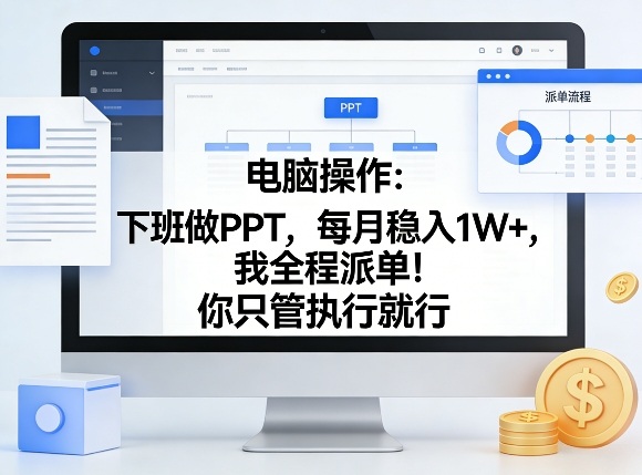 电脑操作:下班做PPT,每月稳入1W+,我全程派单!你只管执行就行【揭秘】亿创资源网_优质资源分享平台_一站式资源获取亿创资源网 | 优质资源分享平台_一站式资源获取