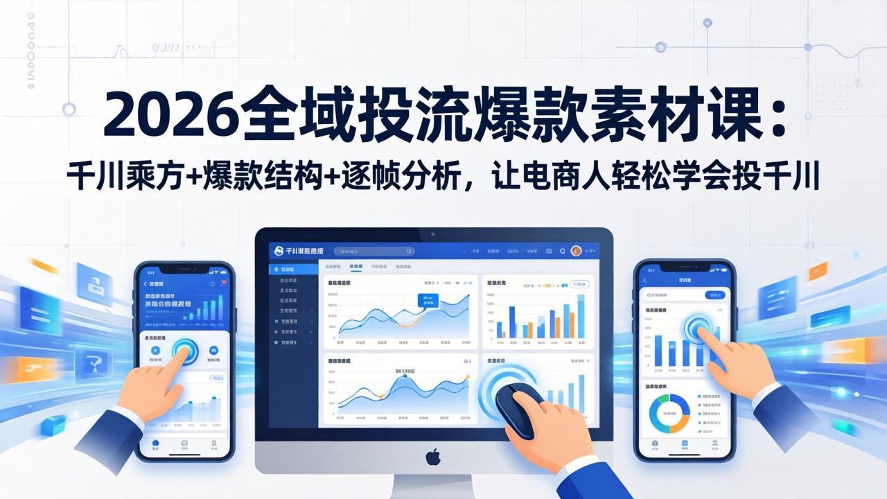2026全域投流爆款素材课：千川乘方+爆款结构+逐帧分析，让电商人轻松学会投千川亿创资源网_优质资源分享平台_一站式资源获取亿创资源网 | 优质资源分享平台_一站式资源获取