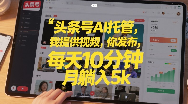 头条号AI托管，我提供视频，你发布，每天10分钟，月躺入5k+【揭秘】亿创资源网_优质资源分享平台_一站式资源获取亿创资源网 | 优质资源分享平台_一站式资源获取