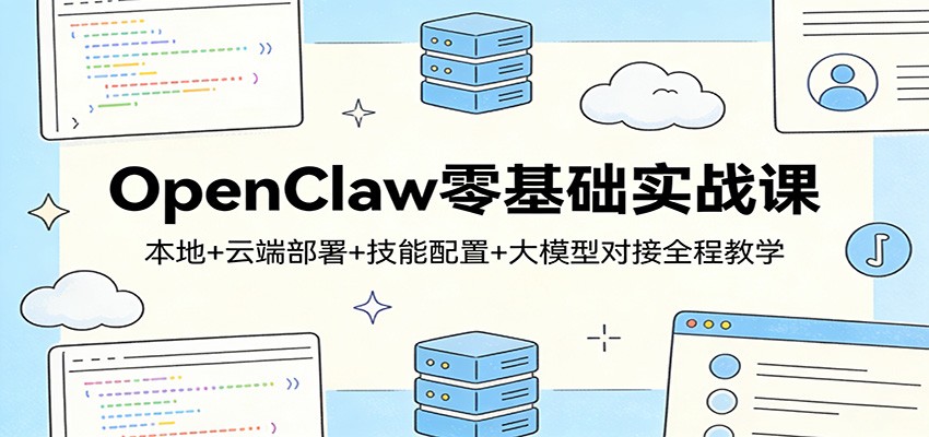 OpenClaw零基础实战课:本地+云端部署+技能配置+大模型对接全程教学亿创资源网_优质资源分享平台_一站式资源获取亿创资源网 | 优质资源分享平台_一站式资源获取