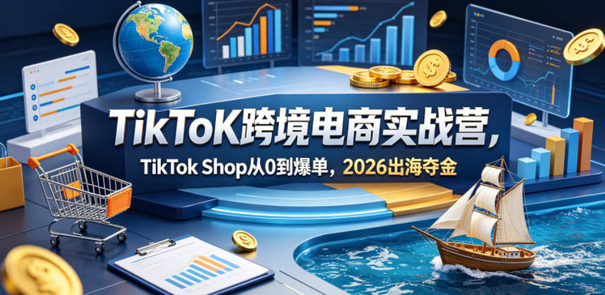 TikToK跨境电商实战营，TikTok Shop从0到爆单，2026出海夺金亿创资源网_优质资源分享平台_一站式资源获取亿创资源网 | 优质资源分享平台_一站式资源获取