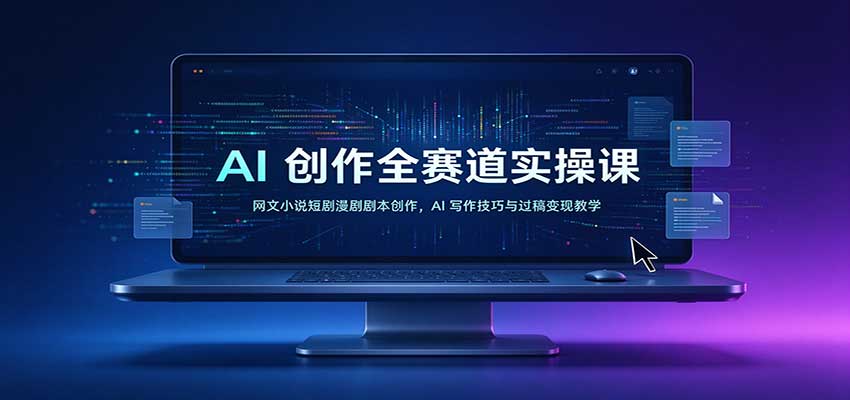 AI创作全赛道实操课：网文小说短剧漫剧剧本创作，AI写作技巧与过稿变现教学亿创资源网_优质资源分享平台_一站式资源获取亿创资源网 | 优质资源分享平台_一站式资源获取