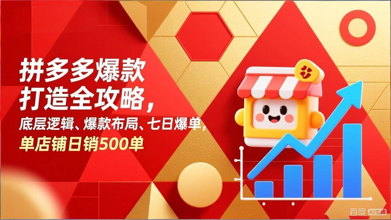 （17346期）拼多多爆款打造全攻略，底层逻辑、爆款布局、七日爆单，单店铺日销500单亿创资源网_优质资源分享平台_一站式资源获取亿创资源网 | 优质资源分享平台_一站式资源获取