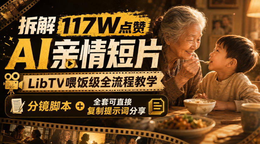 拆解117W点赞AI亲情短片,LibTV喂饭级全流程教学,分镜脚本+全套可直接复制提示词分享亿创资源网_优质资源分享平台_一站式资源获取亿创资源网 | 优质资源分享平台_一站式资源获取
