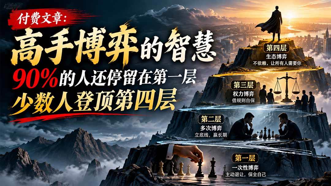 (20628期)【无水印】付费文章:高手博弈的智慧,90%的人还停留在第一层,少数人登顶第四层 (20628期)【无水印】付费文章:高手博弈的智慧,90%的人还停留在第一层,少数人登顶第四层