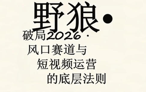 野狼团队·多平台实操运营课，覆盖AI口播、服装、好物、漫剪等热门玩法(更新4月29日)亿创资源网_优质资源分享平台_一站式资源获取亿创资源网 | 优质资源分享平台_一站式资源获取