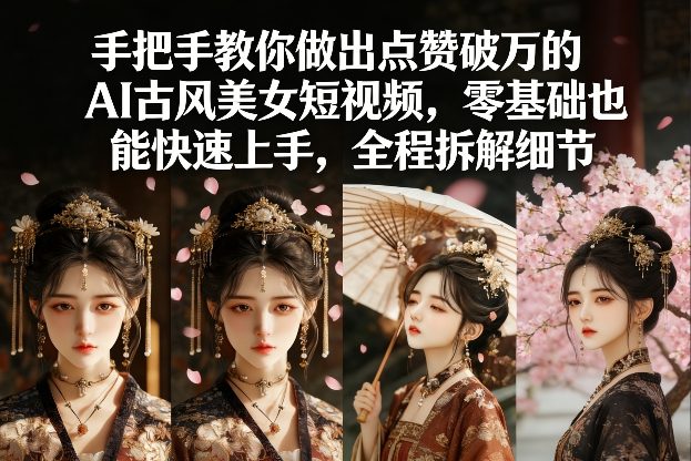 手把手教你做出点赞破万的AI古风美女短视频,零基础也能快速上手,全程拆解细节亿创资源网_优质资源分享平台_一站式资源获取亿创资源网 | 优质资源分享平台_一站式资源获取