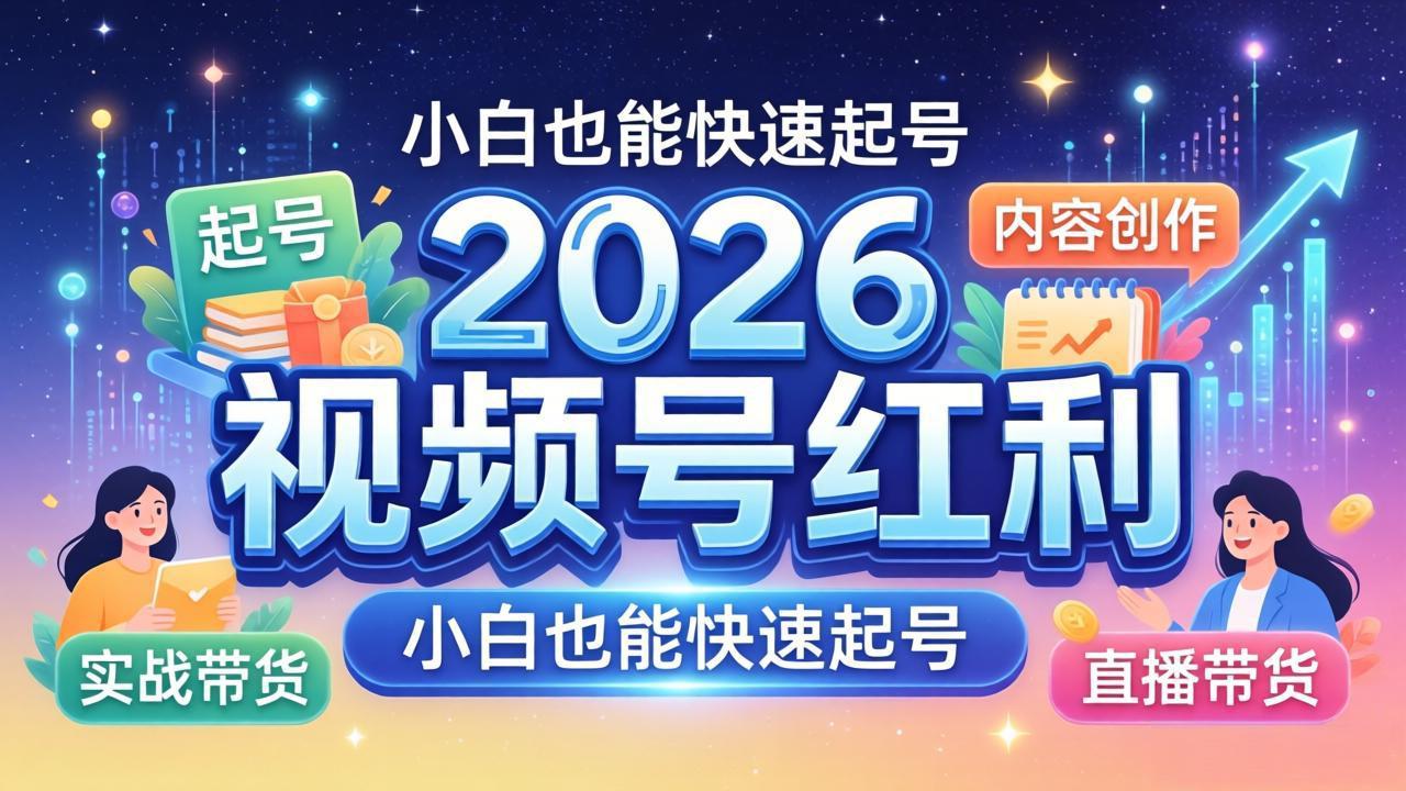 2026视频号红利实战营，大佬亲授起号、内容、直播、IP、投流、私域、矩阵全套落地打法亿创资源网_优质资源分享平台_一站式资源获取亿创资源网 | 优质资源分享平台_一站式资源获取