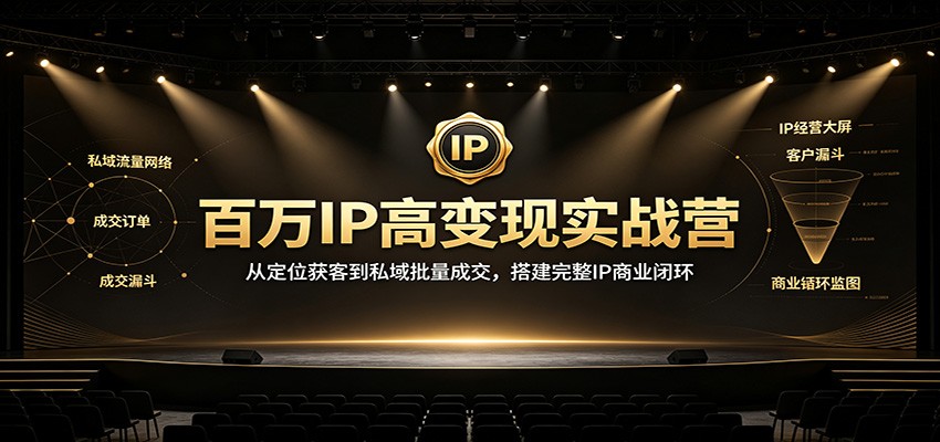 百万IP高变现实战营：从定位获客到私域批量成交，搭建完整IP商业闭环亿创资源网_优质资源分享平台_一站式资源获取亿创资源网 | 优质资源分享平台_一站式资源获取