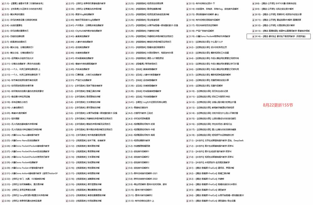 全能视频创作人155节实战课-更新26年8月：手机相机拍摄+剪映剪辑+AI创作+自媒体运营，让你的视频拥有灵活，轻松10w - 第2张