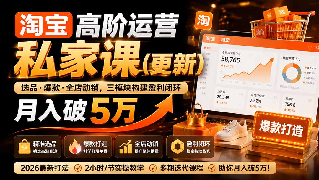 淘宝高阶运营私家课(更新26年亿创资源网_优质资源分享平台_一站式资源获取亿创资源网 | 优质资源分享平台_一站式资源获取