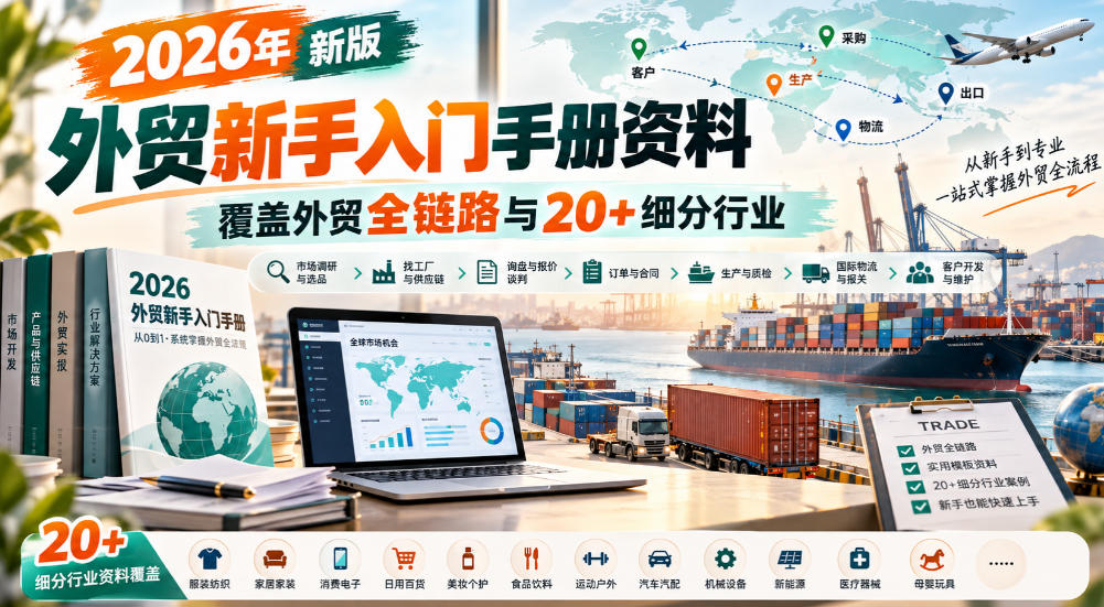 2026年新版外贸新手入门手册资料，覆盖外贸全链路与20+细分行业亿创资源网_优质资源分享平台_一站式资源获取亿创资源网 | 优质资源分享平台_一站式资源获取