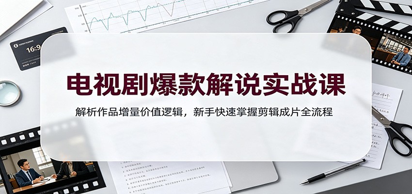电视剧爆款解说实战课：解析作品增量价值逻辑，新手快速掌握剪辑成片全流程亿创资源网_优质资源分享平台_一站式资源获取亿创资源网 | 优质资源分享平台_一站式资源获取
