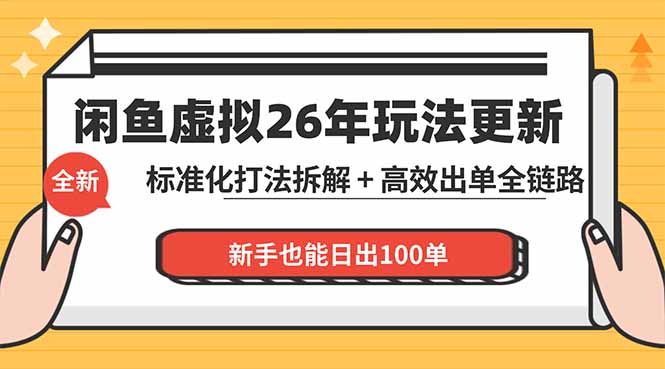 闲鱼虚拟从0到1系统化运营课程：标准化打法拆解 + 高效出单全链路教学，新手也能日出100单亿创资源网_优质资源分享平台_一站式资源获取亿创资源网 | 优质资源分享平台_一站式资源获取