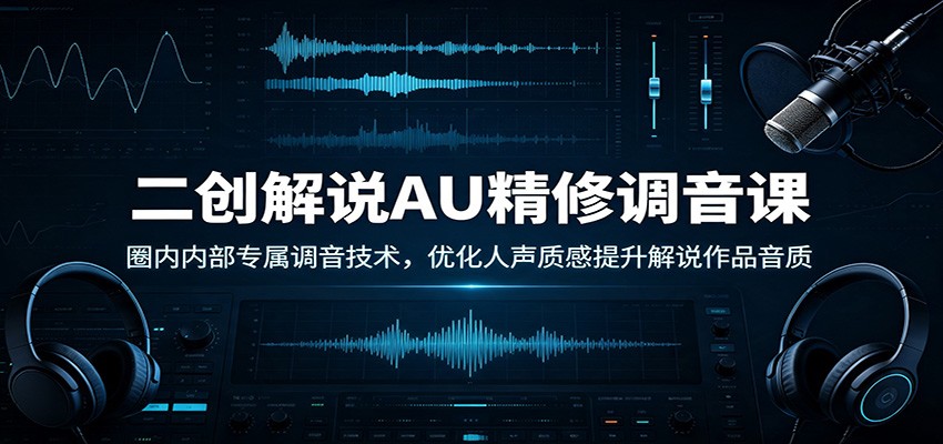 二创解说AU精修调音课：圈内内部专属调音技术，优化人声质感提升解说作品音质亿创资源网_优质资源分享平台_一站式资源获取亿创资源网 | 优质资源分享平台_一站式资源获取