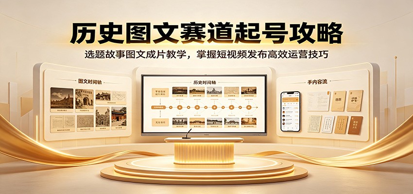 历史图文赛道起号攻略：选题故事图文成片教学，掌握短视频发布高效运营技巧亿创资源网_优质资源分享平台_一站式资源获取亿创资源网 | 优质资源分享平台_一站式资源获取