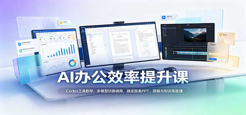 AI办公效率提升课：Codex工具教学，多模型切换调用，搞定报表PPT、剪辑与知识库搭建亿创资源网_优质资源分享平台_一站式资源获取亿创资源网 | 优质资源分享平台_一站式资源获取