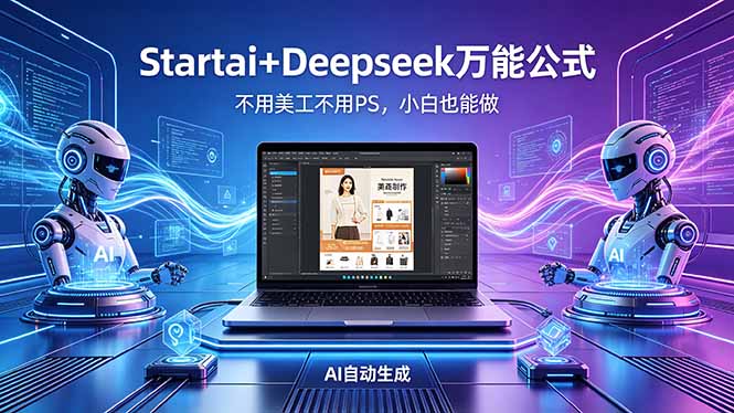 AI自动做电商详情页：Startai+Deepseek万能公式，不用美工不用PS，小白也能做亿创资源网_优质资源分享平台_一站式资源获取亿创资源网 | 优质资源分享平台_一站式资源获取