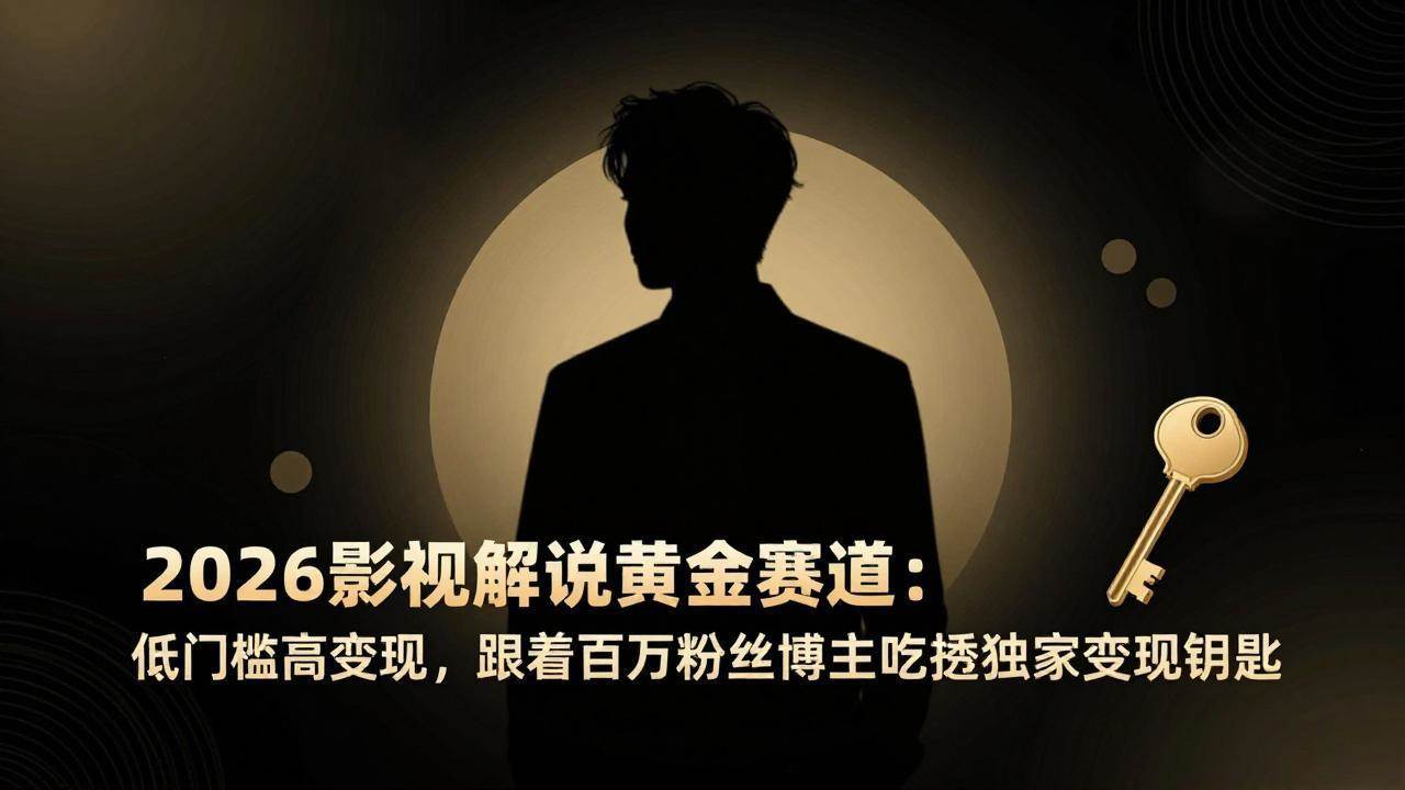 （17721期）2026影视解说黄金赛道：低门槛高变现，跟着百万粉丝博主吃透独家变现钥匙亿创资源网_优质资源分享平台_一站式资源获取亿创资源网 | 优质资源分享平台_一站式资源获取