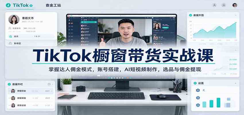 TikTok橱窗带货实战课：掌握达人佣金模式，账号搭建，AI短视频制作，选品与佣金提现亿创资源网_优质资源分享平台_一站式资源获取亿创资源网 | 优质资源分享平台_一站式资源获取