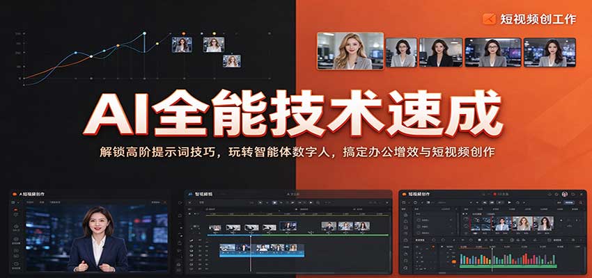 AI全能技术速成：解锁高阶提示词技巧，玩转智能体数字人，搞定办公增效与短视频创作亿创资源网_优质资源分享平台_一站式资源获取亿创资源网 | 优质资源分享平台_一站式资源获取
