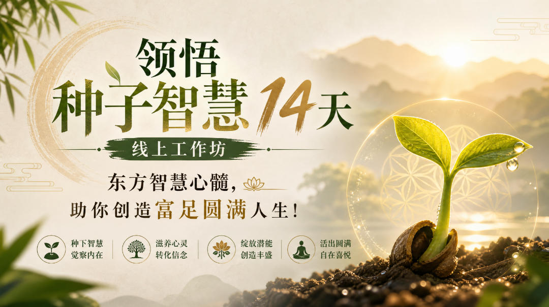 鹿大米领悟种子智慧14天线上工作坊，东方智慧心髓，助你创造富足圆满人生！亿创资源网_优质资源分享平台_一站式资源获取亿创资源网 | 优质资源分享平台_一站式资源获取