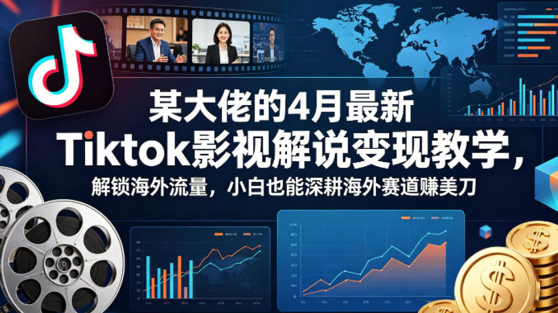 某大佬的4月最新Tiktok影视解说变现教学，解锁海外流量，小白也能深耕海外赛道賺美刀（更新）亿创资源网_优质资源分享平台_一站式资源获取亿创资源网 | 优质资源分享平台_一站式资源获取