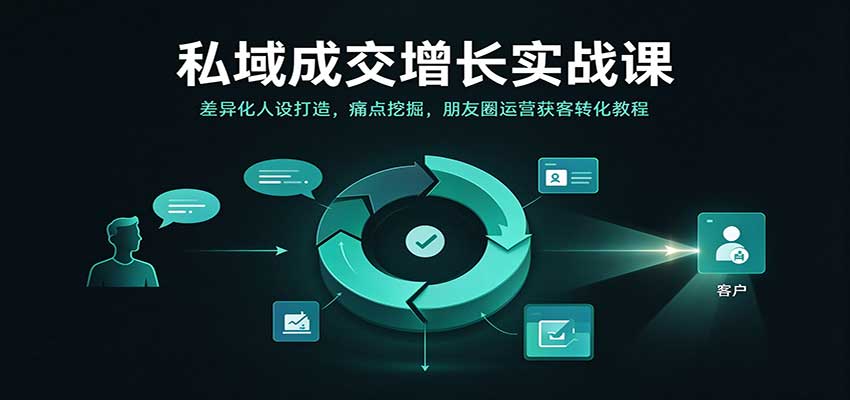 私域成交增长实战课:差异化人设打造,痛点挖掘,朋友圈运营获客转化教程亿创资源网_优质资源分享平台_一站式资源获取亿创资源网 | 优质资源分享平台_一站式资源获取