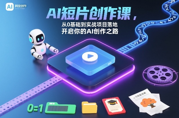 AI短片创作课，从0基础到实战项目落地，开启你的AI创作之路(更新)亿创资源网_优质资源分享平台_一站式资源获取亿创资源网 | 优质资源分享平台_一站式资源获取