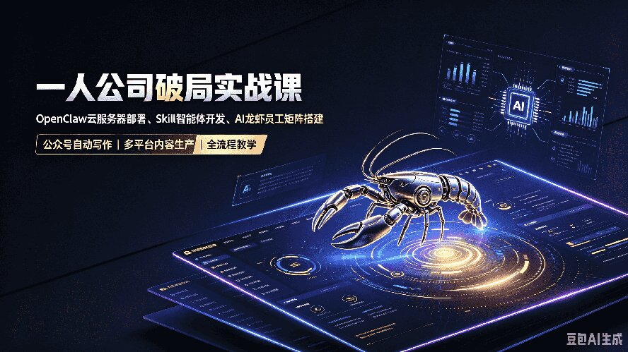 一人公司破局实战课|OpenClaw云服务器部署、Skill智能体开发、AI龙虾员工矩阵搭建,公众号自动写作与多平台内容…亿创资源网_优质资源分享平台_一站式资源获取亿创资源网 | 优质资源分享平台_一站式资源获取