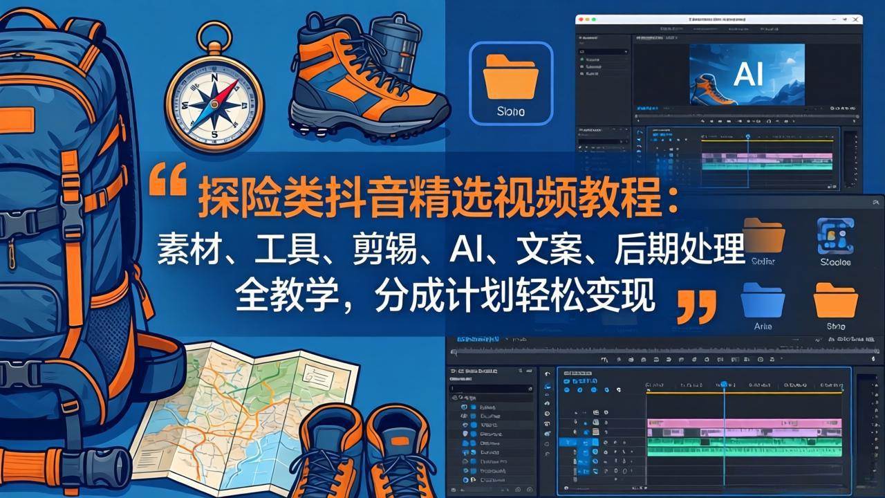 （17994期）探险类抖音精选视频教程：素材、工具、剪辑、AI、文案、后期处理全教学，分成计划轻松变现亿创资源网_优质资源分享平台_一站式资源获取亿创资源网 | 优质资源分享平台_一站式资源获取