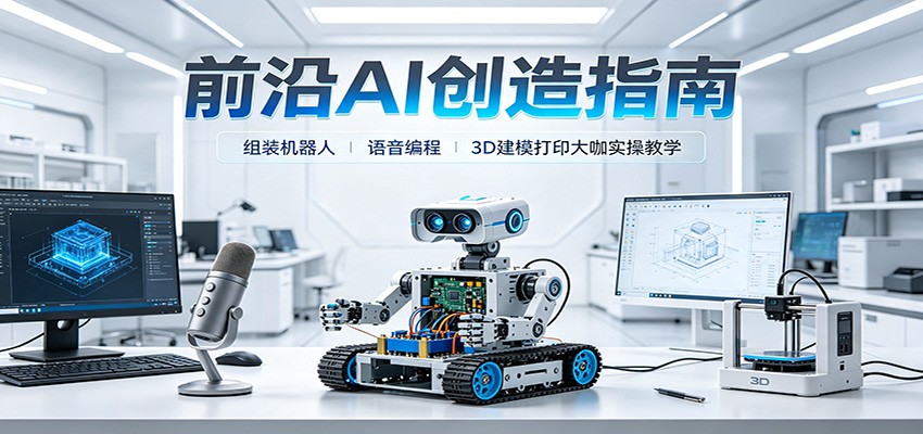 前沿AI创造指南：组装机器人、语音编程、3D建模打印大咖实操教学亿创资源网_优质资源分享平台_一站式资源获取亿创资源网 | 优质资源分享平台_一站式资源获取
