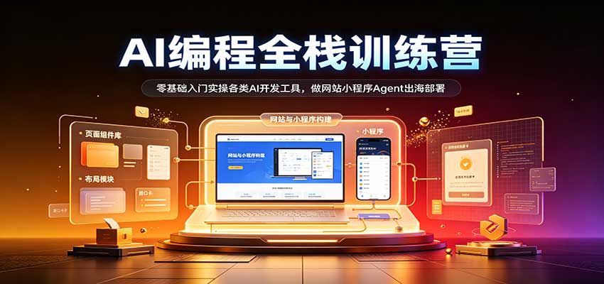 AI编程全栈训练营：：零基础入门实操各类AI开发工具，做网站小程序Agent出海部署亿创资源网_优质资源分享平台_一站式资源获取亿创资源网 | 优质资源分享平台_一站式资源获取