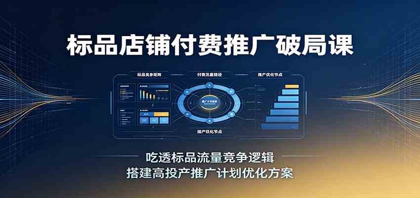 标品店铺付费推广破局课：吃透标品流量竞争逻辑，搭建高投产推广计划优化方案亿创资源网_优质资源分享平台_一站式资源获取亿创资源网 | 优质资源分享平台_一站式资源获取