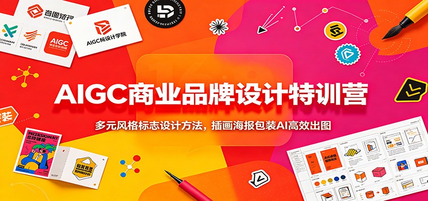 AIGC商业品牌设计特训营：多元风格标志设计方法，插画海报包装AI高效出图亿创资源网_优质资源分享平台_一站式资源获取亿创资源网 | 优质资源分享平台_一站式资源获取