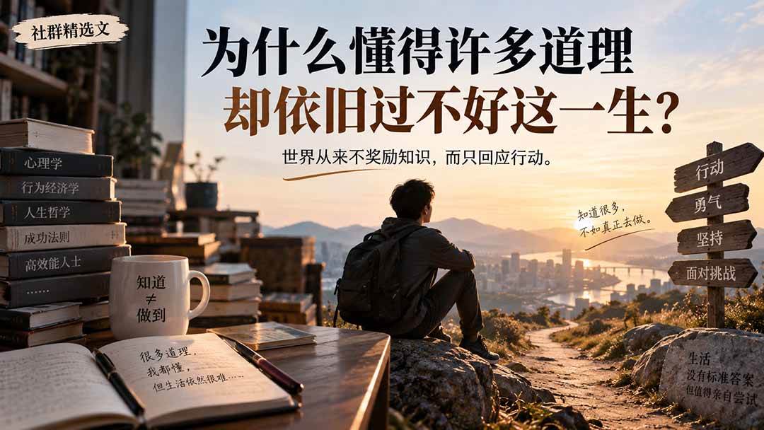 （20462期）社群精选文：为什么懂得许多道理却依旧过不好这一生？亿创资源网_优质资源分享平台_一站式资源获取亿创资源网 | 优质资源分享平台_一站式资源获取
