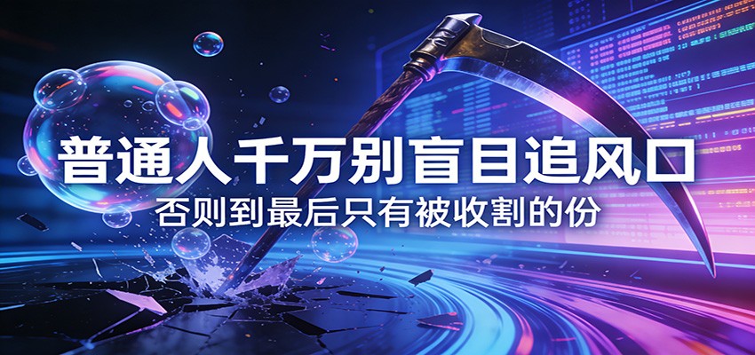 付费文章《通人千万别盲目追风口》否则到最后只有被收割的份亿创资源网_优质资源分享平台_一站式资源获取亿创资源网 | 优质资源分享平台_一站式资源获取