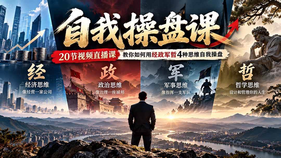 (20626期)【无水印】自我操盘课,20节视频直播课教你如何用经政军哲4种思维自我操盘(更新0924)亿创资源网_优质资源分享平台_一站式资源获取亿创资源网 | 优质资源分享平台_一站式资源获取