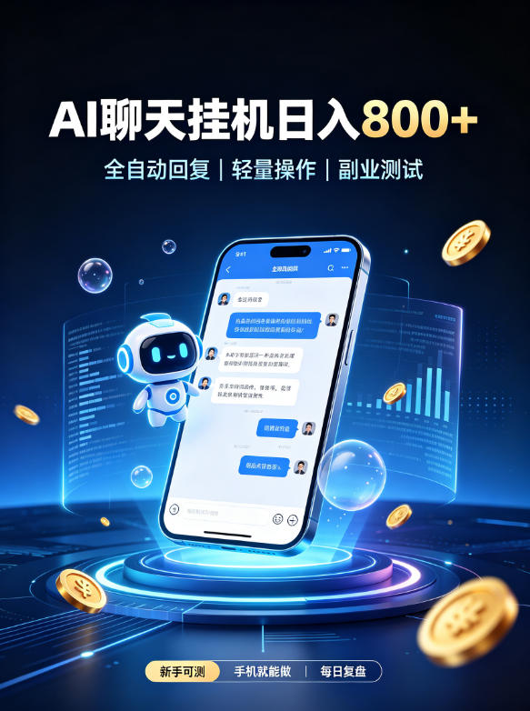 AI聊天挂G项目，日入800➕，全自动操作，适用个人副业，支持工作室矩阵操作【揭秘】亿创资源网_优质资源分享平台_一站式资源获取亿创资源网 | 优质资源分享平台_一站式资源获取