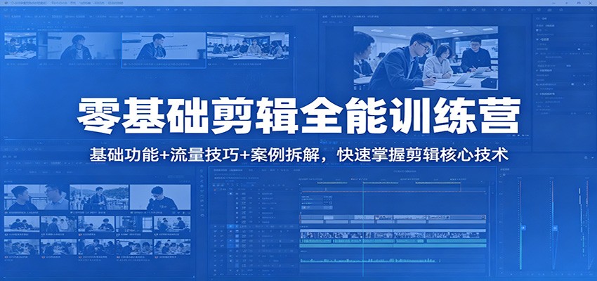 零基础剪辑全能训练营：基础功能+流量技巧+案例拆解，快速掌握剪辑核心技术亿创资源网_优质资源分享平台_一站式资源获取亿创资源网 | 优质资源分享平台_一站式资源获取