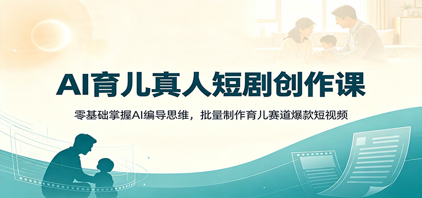 AI育儿真人短剧创作课:零基础掌握AI编导思维,批量制作育儿赛道爆款短视频亿创资源网_优质资源分享平台_一站式资源获取亿创资源网 | 优质资源分享平台_一站式资源获取
