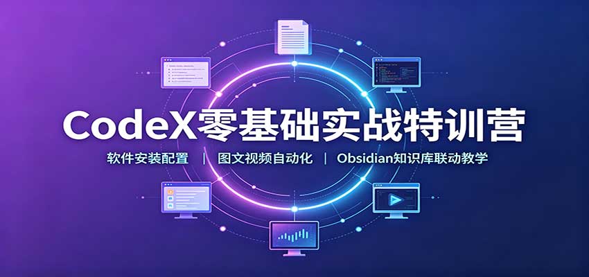 CodeX零基础实战特训营：软件安装配置，图文视频自动化，Obsidian知识库联动教学亿创资源网_优质资源分享平台_一站式资源获取亿创资源网 | 优质资源分享平台_一站式资源获取