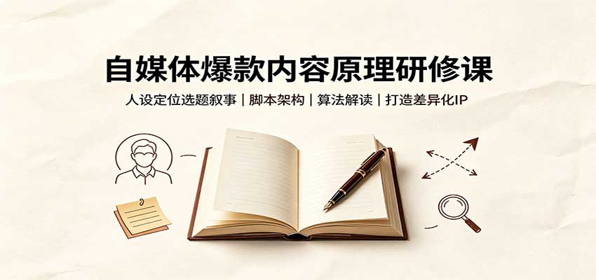 自媒体爆款内容原理研修课：人设定位选题叙事，脚本架构，算法解读打造差异化IP亿创资源网_优质资源分享平台_一站式资源获取亿创资源网 | 优质资源分享平台_一站式资源获取