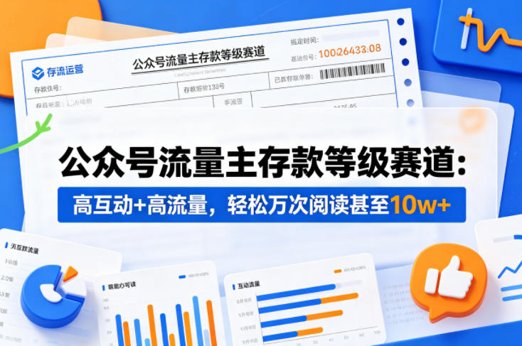公众号流量主之存款等级赛道，高互动+高流量，轻松达到万次阅读，甚至10w+亿创资源网_优质资源分享平台_一站式资源获取亿创资源网 | 优质资源分享平台_一站式资源获取