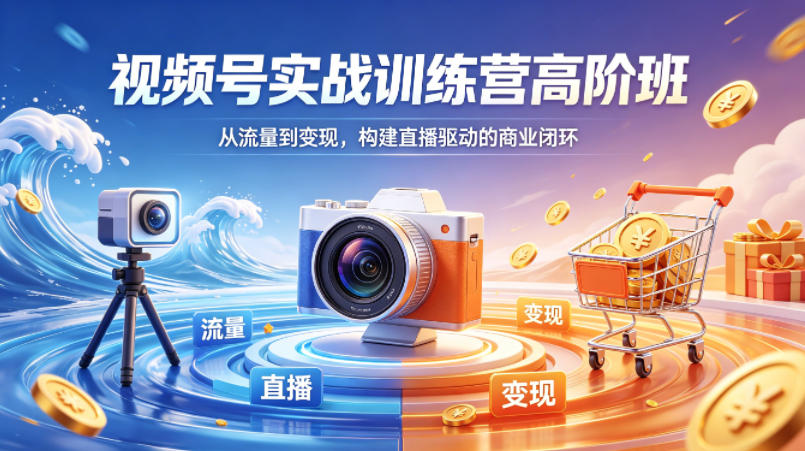 视频号实战训练营高阶班，从流量到变现，构建直播驱动的商业闭环（26年4月）亿创资源网_优质资源分享平台_一站式资源获取亿创资源网 | 优质资源分享平台_一站式资源获取