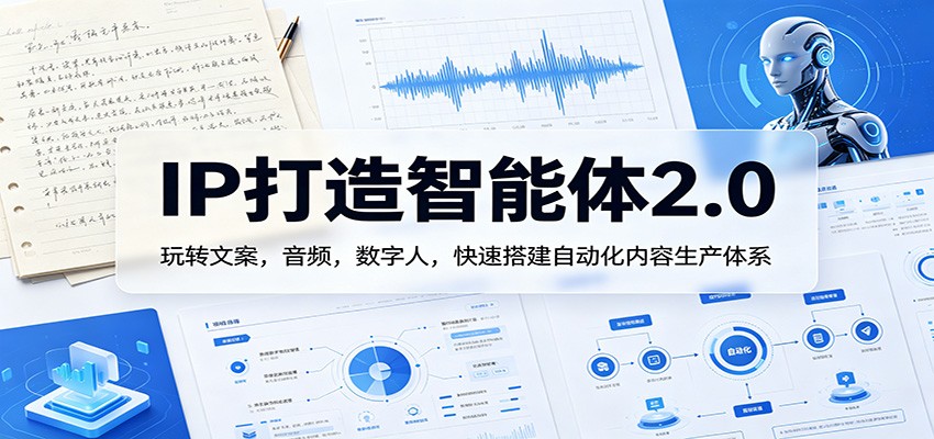 IP打造智能体2.0：玩转文案，音频，数字人，快速搭建自动化内容生产体系亿创资源网_优质资源分享平台_一站式资源获取亿创资源网 | 优质资源分享平台_一站式资源获取