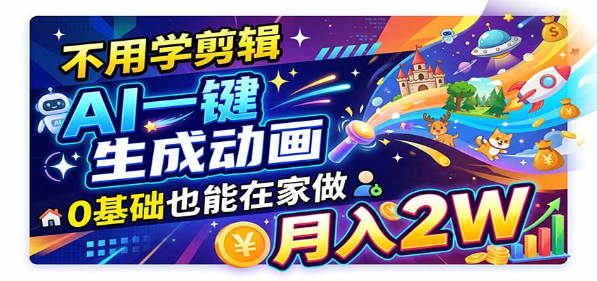AI动画彻底爆了！一单500~800，全程派单，小白也能月入2W+亿创资源网_优质资源分享平台_一站式资源获取亿创资源网 | 优质资源分享平台_一站式资源获取