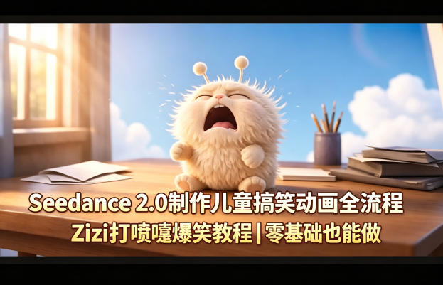 Seedance 2.0制作儿童搞笑动画全流程Zizi打喷嚏爆笑教程｜零基础也能做亿创资源网_优质资源分享平台_一站式资源获取亿创资源网 | 优质资源分享平台_一站式资源获取