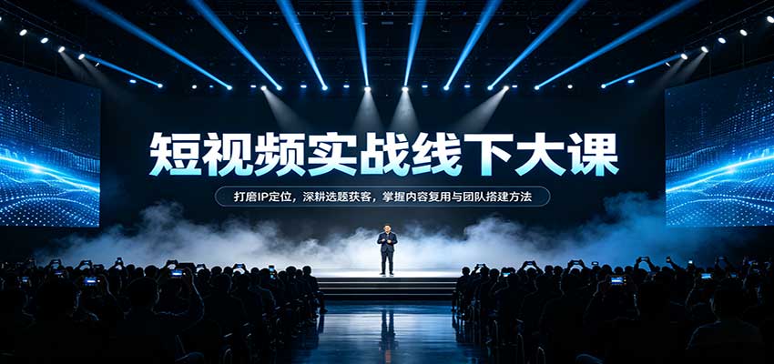 短视频实战线下大课：打磨IP定位，深耕选题获客，掌握内容复用与团队搭建方法亿创资源网_优质资源分享平台_一站式资源获取亿创资源网 | 优质资源分享平台_一站式资源获取