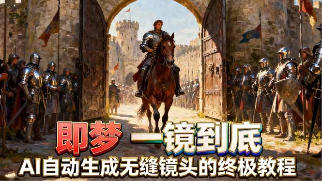 即梦AI一镜到底终极教程，智能补帧+运镜技巧，AI自动生成无缝丝滑长镜头高效出片亿创资源网_优质资源分享平台_一站式资源获取亿创资源网 | 优质资源分享平台_一站式资源获取